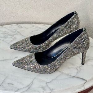 Michael Kors Alina Flex Gunmetal,Heels, Pumps, individual dazzling rhinestone’s
